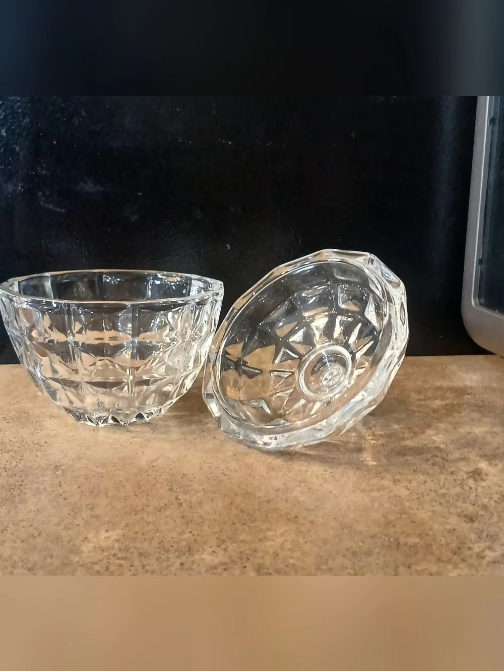 Crystal Lidded Candy Dish - Clear Cut Glass